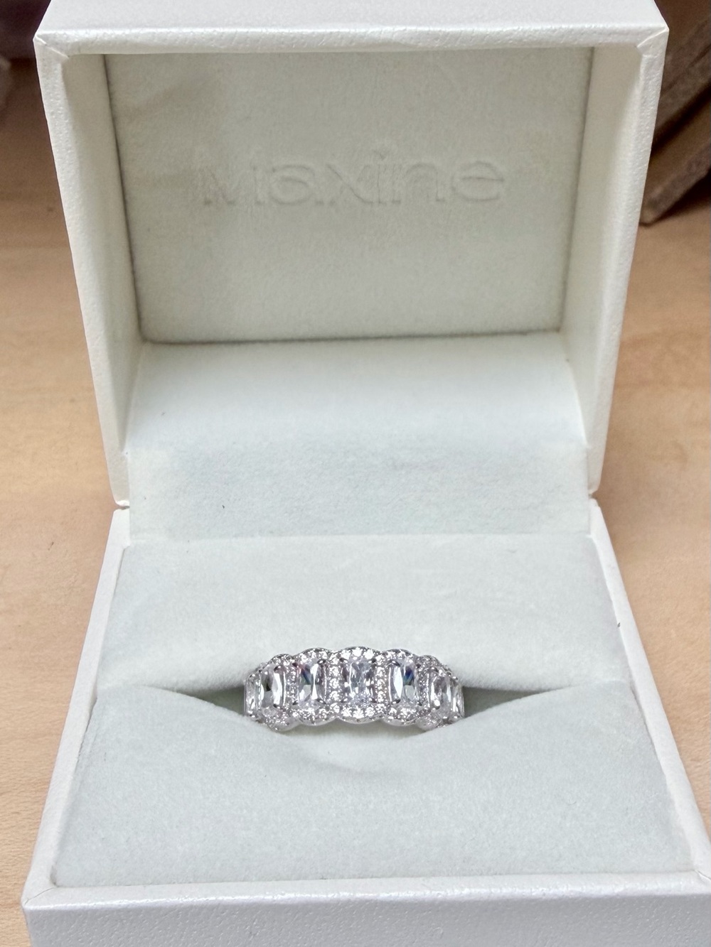 Sterling Silver CZ Eternity Wedding Band Brand New Never Worn